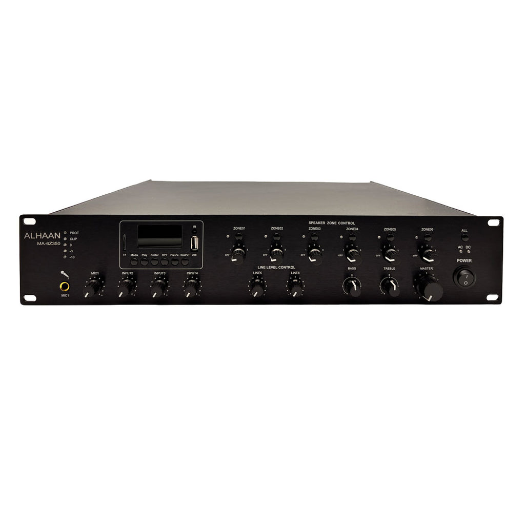 Alhaan MA-6Z350 6 Zone Mixer Amplifier 360W with Zone volume control, with Mplayer C