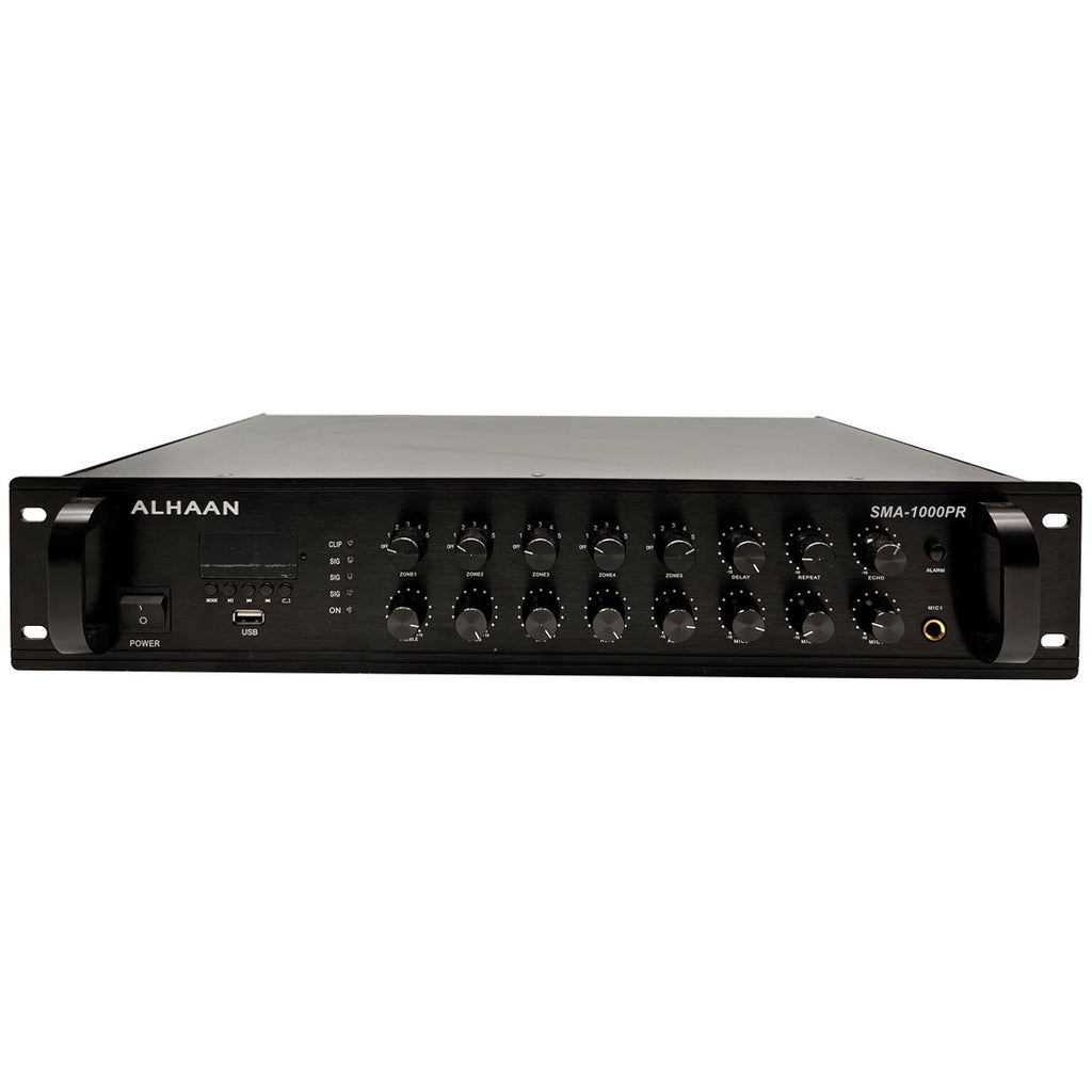 Alhaan SMA-1000PR 1000W Mixer Amplifier (Black) 5 ZONE