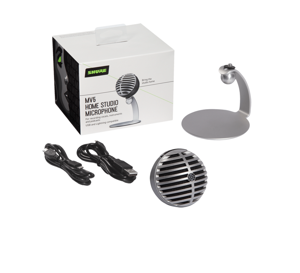 SHURE MV5/A-LTG  Digital Condenser Microphone (Grey / Black) | FKGTC